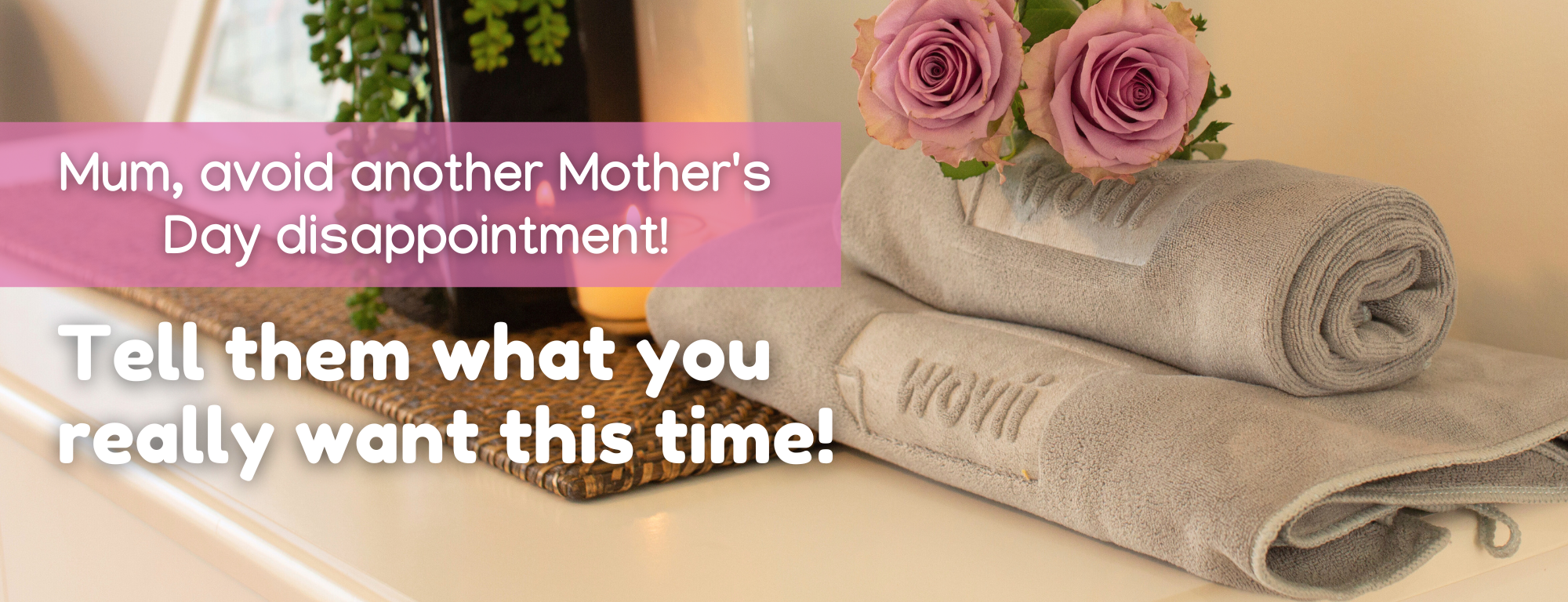Mothers day promo towels with flowers