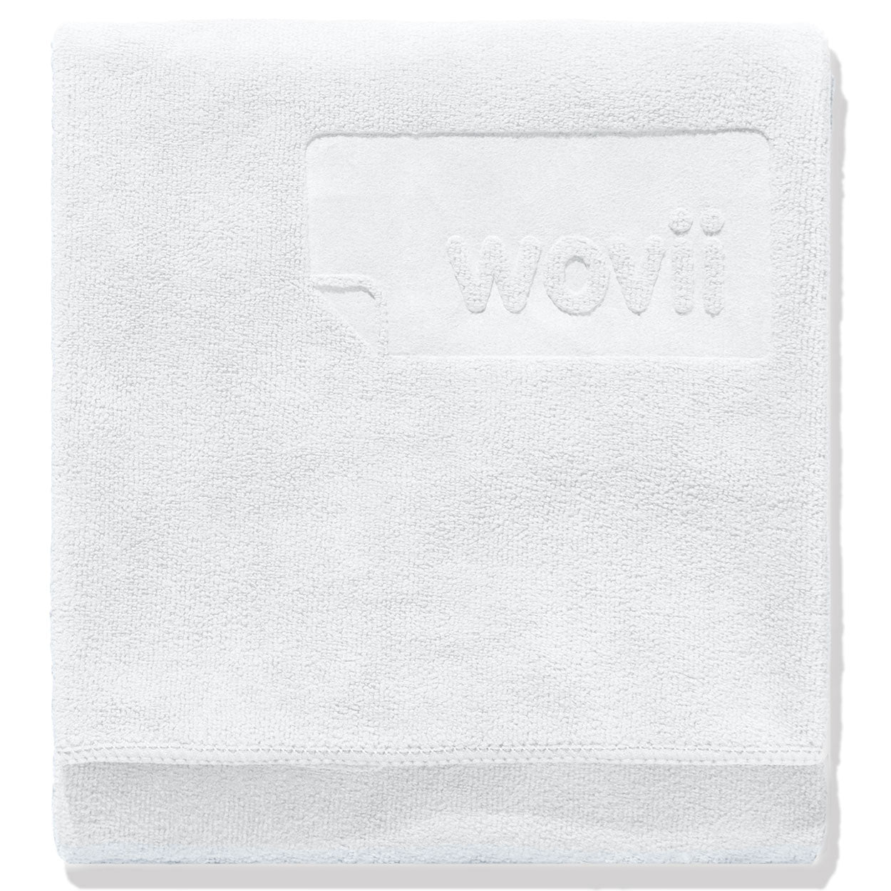 sand-free beach towel in white – quick-dry microfiber – Wovii