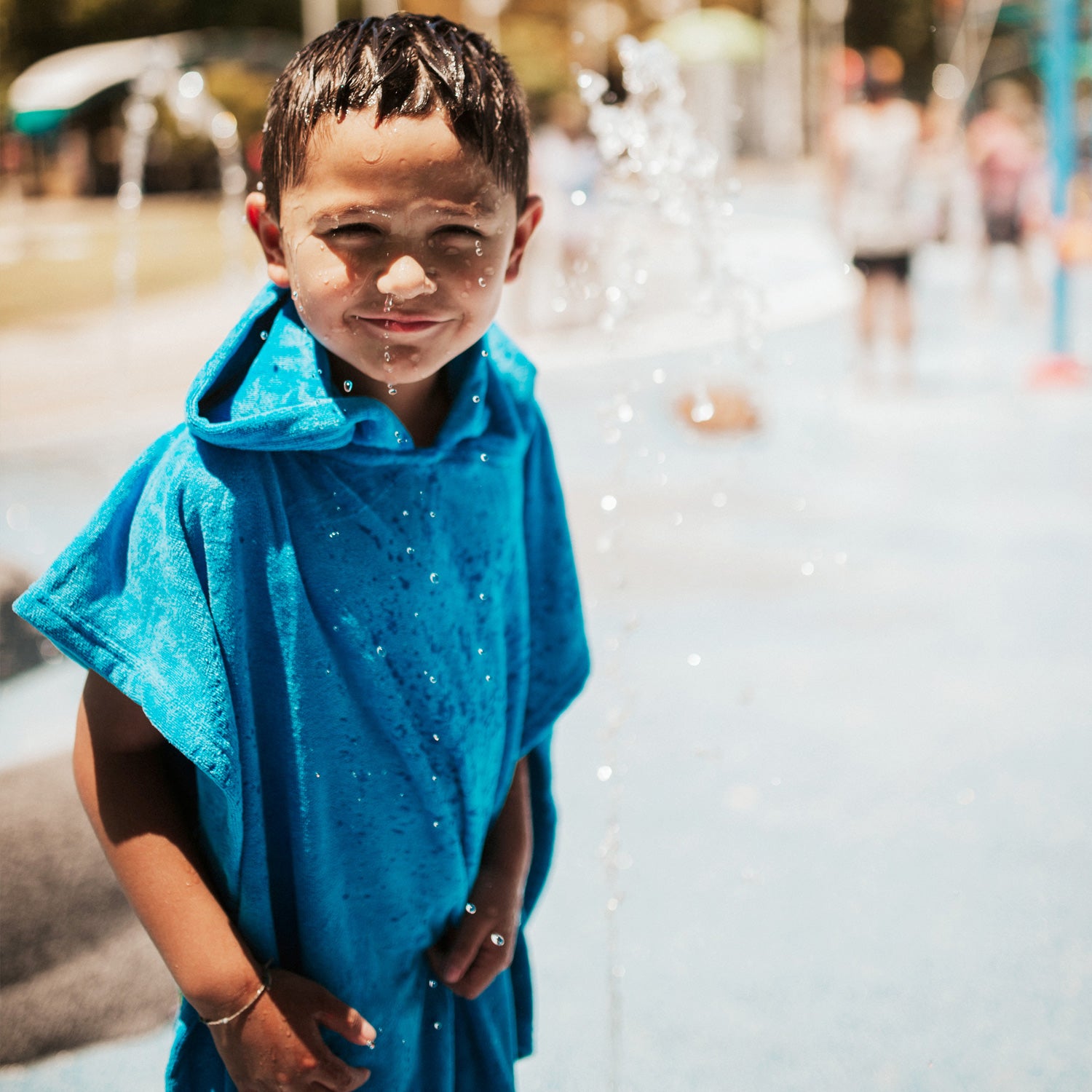 Kids hooded poncho small