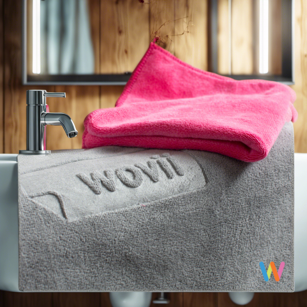 Wovii Towels draped over basin 